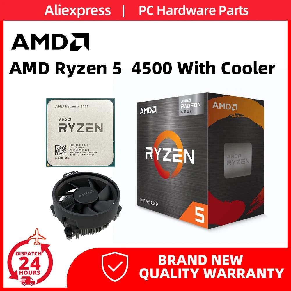 AMD Ryzen 5 4500 CPU  Wraith ڽ  R5 4500 Am4 μ, 3.6GHz 6 ھ 12  65W ڽ , B450 